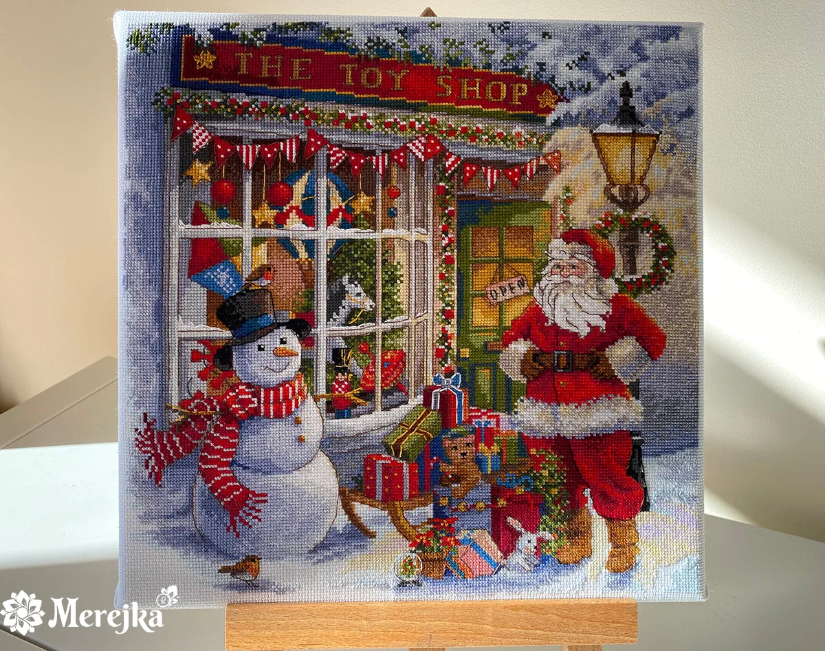 Merejka The Toy Shop borduurpakket 30x30 wit