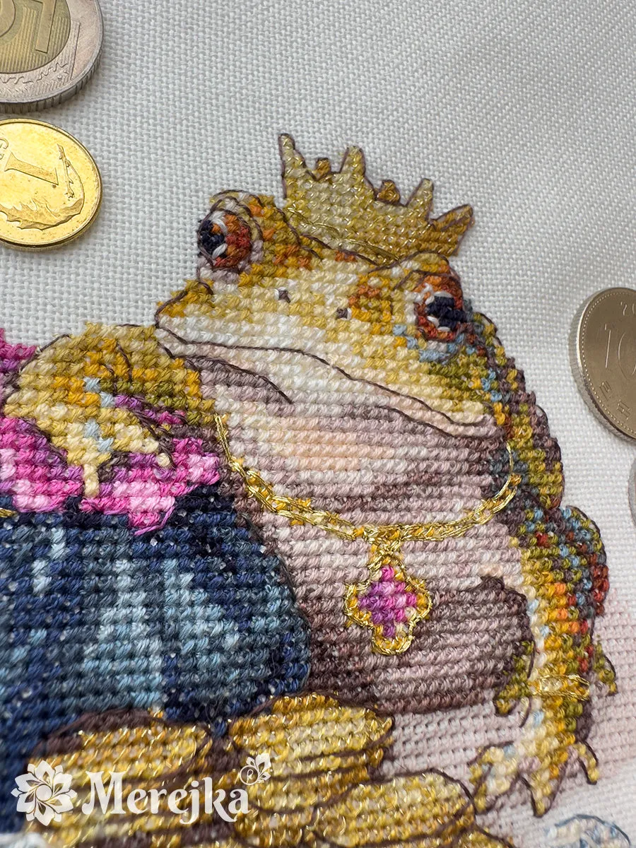 Merejka Godlen Toad borduurpakket 11x12 wit kabouter