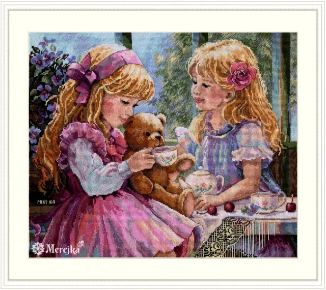 Merejka The Teaparty borduurpakket zomer 31x37 cm