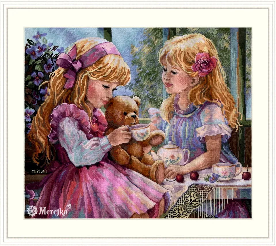 Merejka The Teaparty borduurpakket zomer 31x37 cm