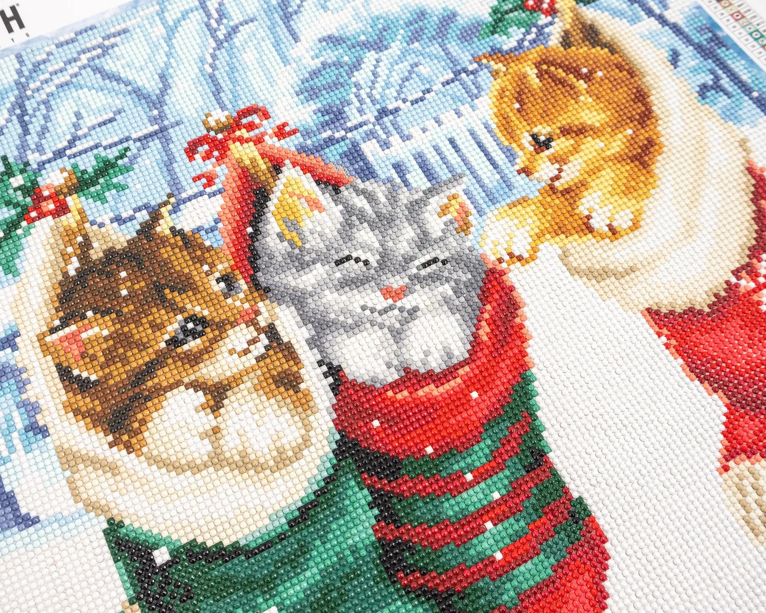 Leti Stitch Dazzle Dots LT 103 Snowy Kittens diamond painting katten
