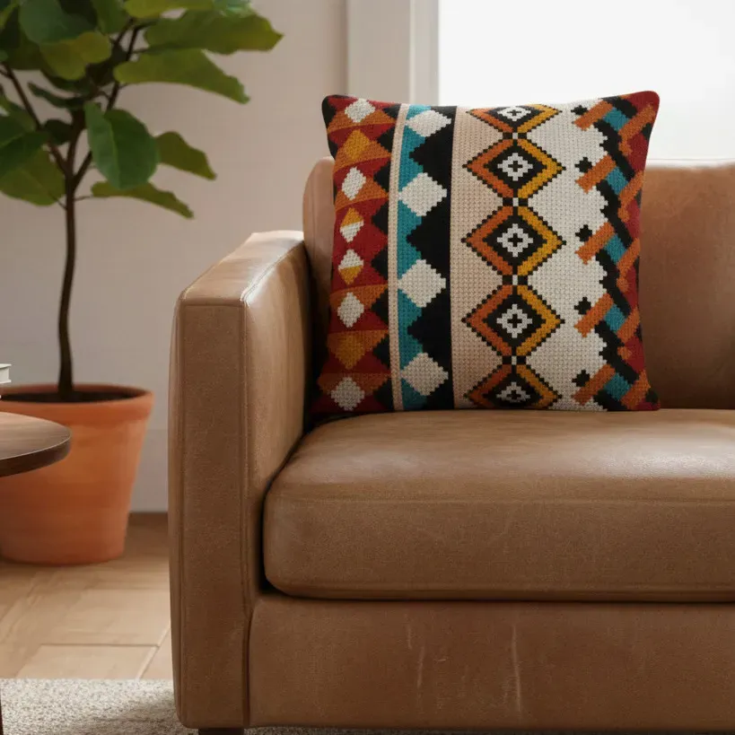 SEG de Paris Chevrons kussen borduurpakket zigzag