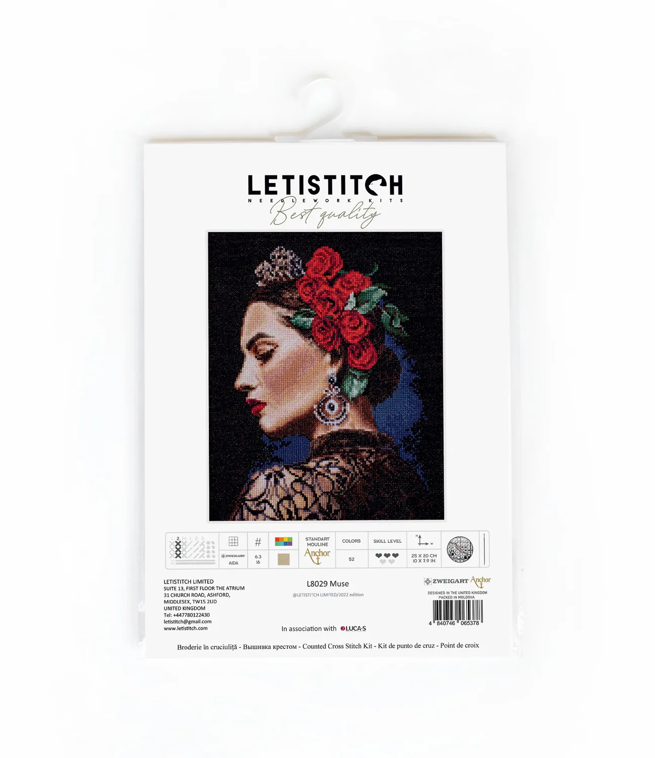 Leti Stitch L8029 Muse borduurpakket 25x20 cm portret