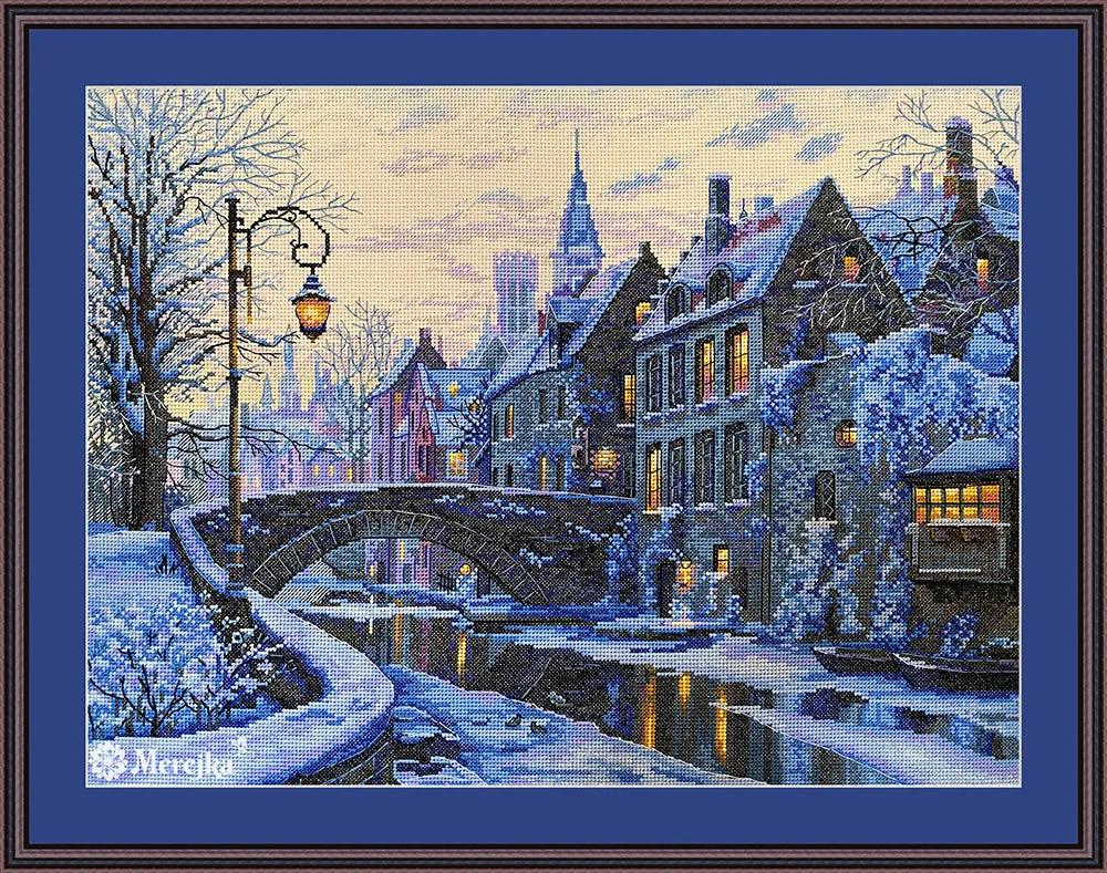 Merejka Winter Evening borduurpakket 30x40 cappuccino