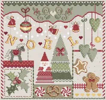Madame la Fée Noël borduurpatroon kruissteek 187x176