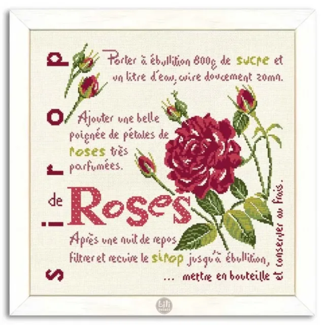 LiliPoints Rose Syrup borduurpatroon rood roze