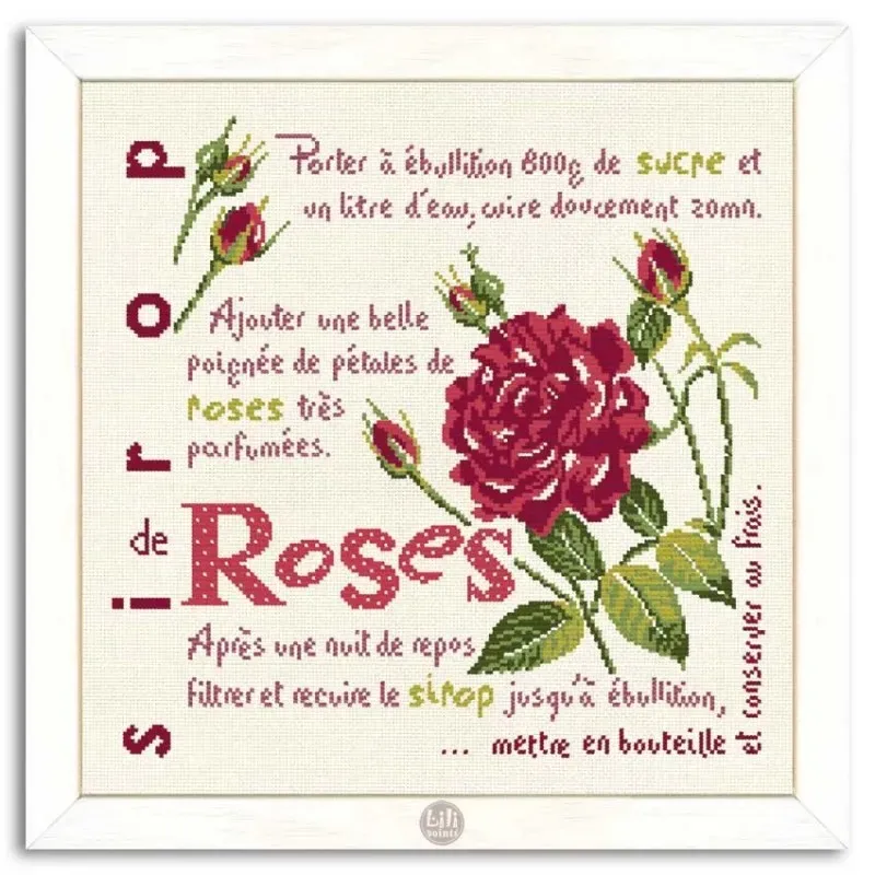 LiliPoints Rose Syrup borduurpatroon rood roze