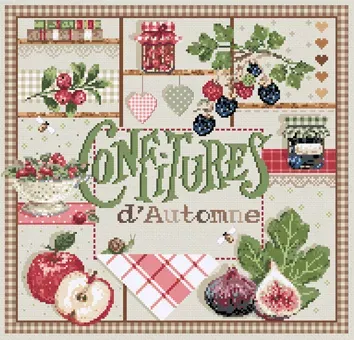 Madame la Fée Confitures d'Automne 197 borduurpatroon 2 stuks