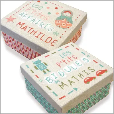 LiliPoints Box for Kids borduurpatroon 2 motieven linnen