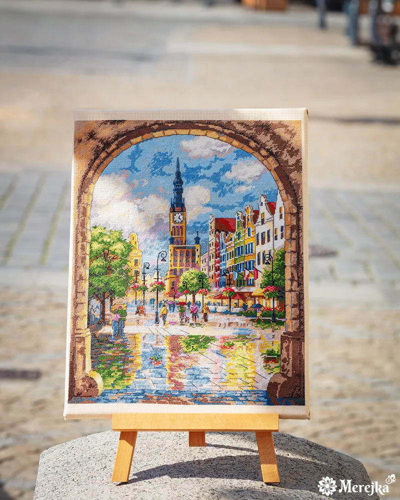 Merejka Gdansk borduurpakket Aida 16 cappuccino 29,5x36,5