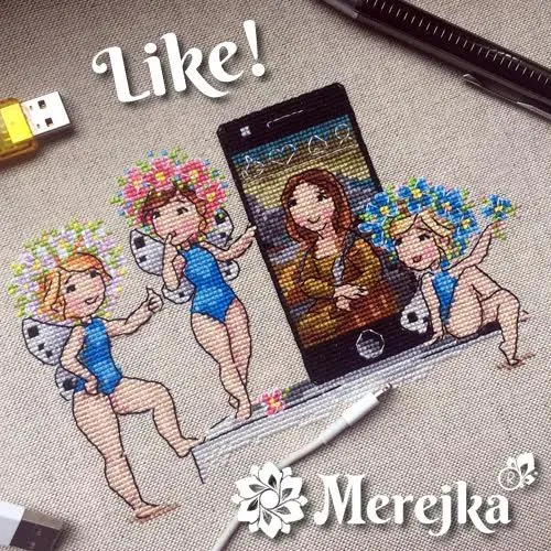 Merejka Like borduurpakket 17x12 grappig motief