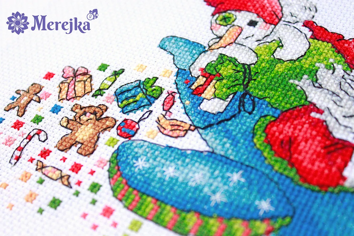 Merejka Christmas Flight borduurpakket 20x15 wit