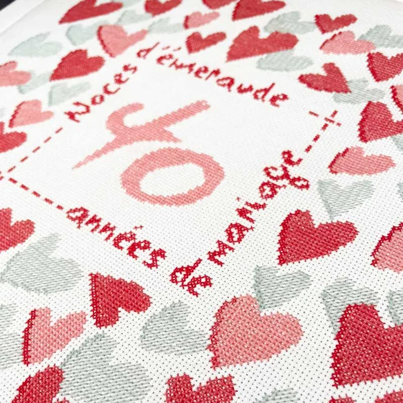 LiliPoints Square Hearts bruiloft borduurpatroon 175x183