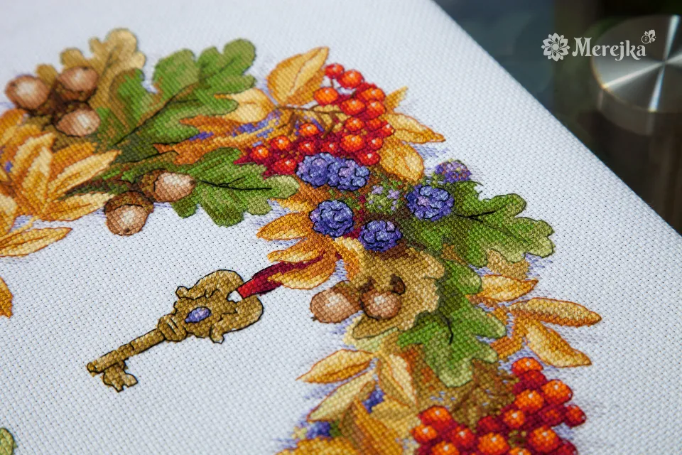 Merejka Autumn Wreath borduurpakket herfst 28x24,5