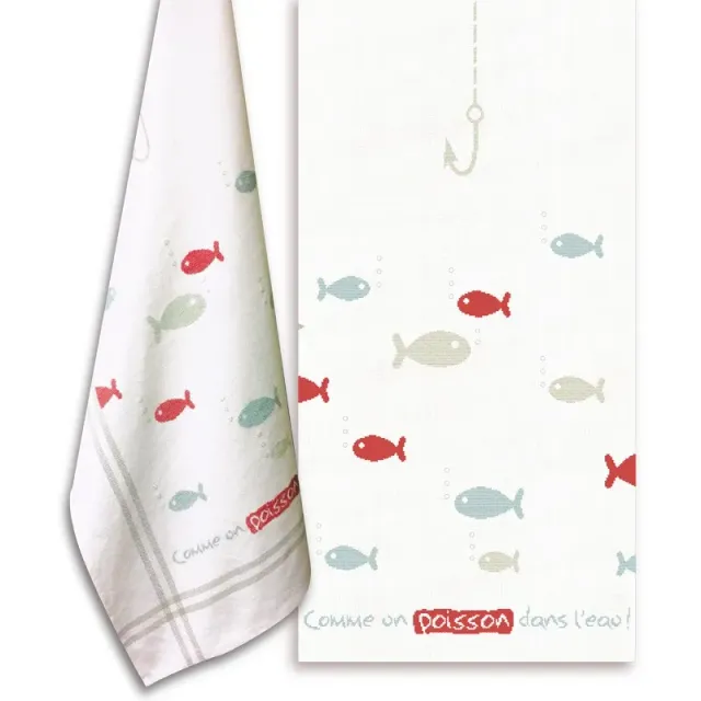 LiliPoints Poisson A017 borduurpatroon theedoek vis