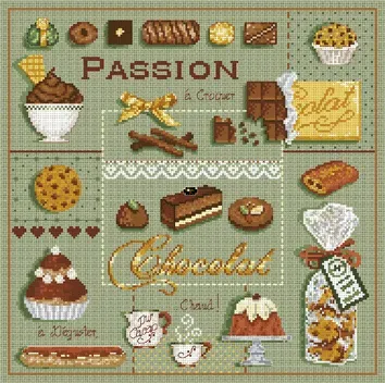 Madame la Fée Passion Chocolat kruissteekpakket linnen/aida