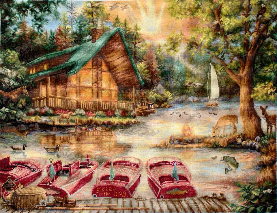 Leti Stitch 963 Seize the Day borduurpakket 42x32 Zweigart
