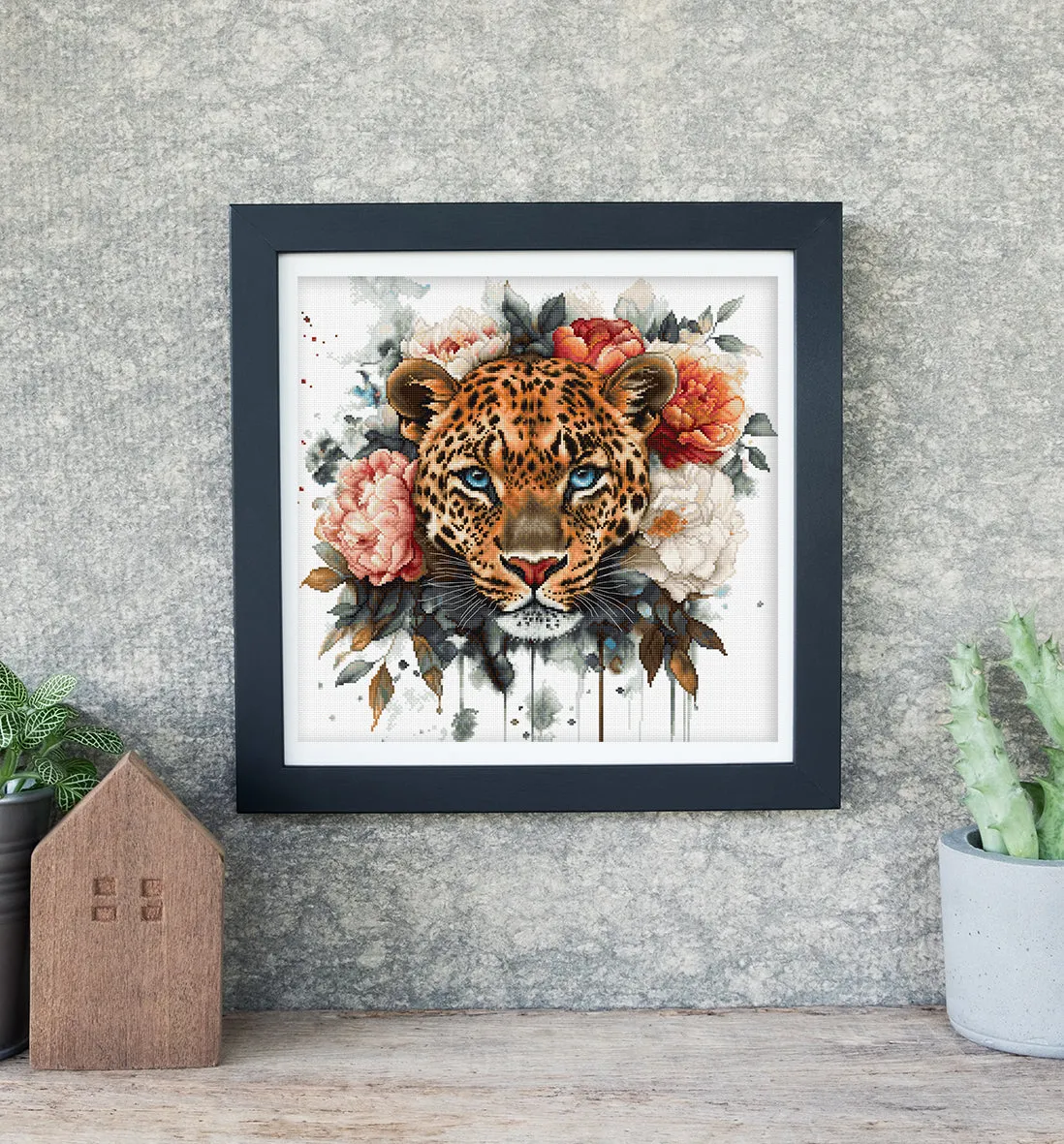 Leti Stitch L9954 Wild Beauty borduurpakket 36x35 cm natuur