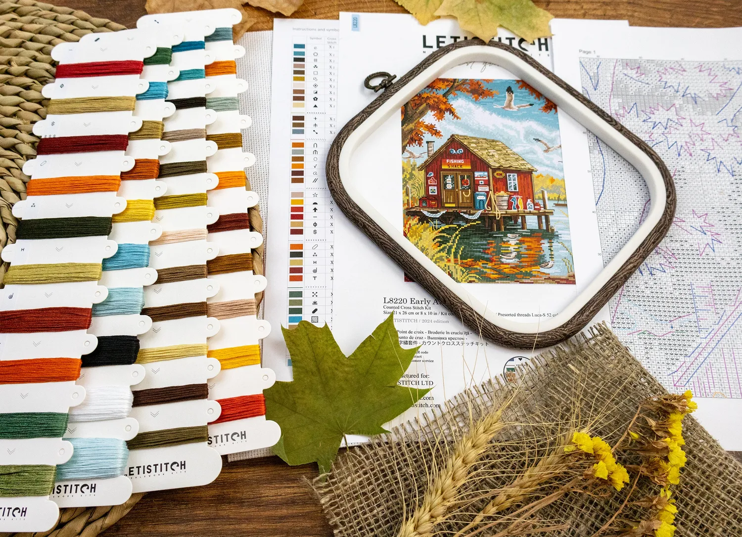 Leti Stitch L8220 Early Autumn borduurpakket 21x26 cm Aida