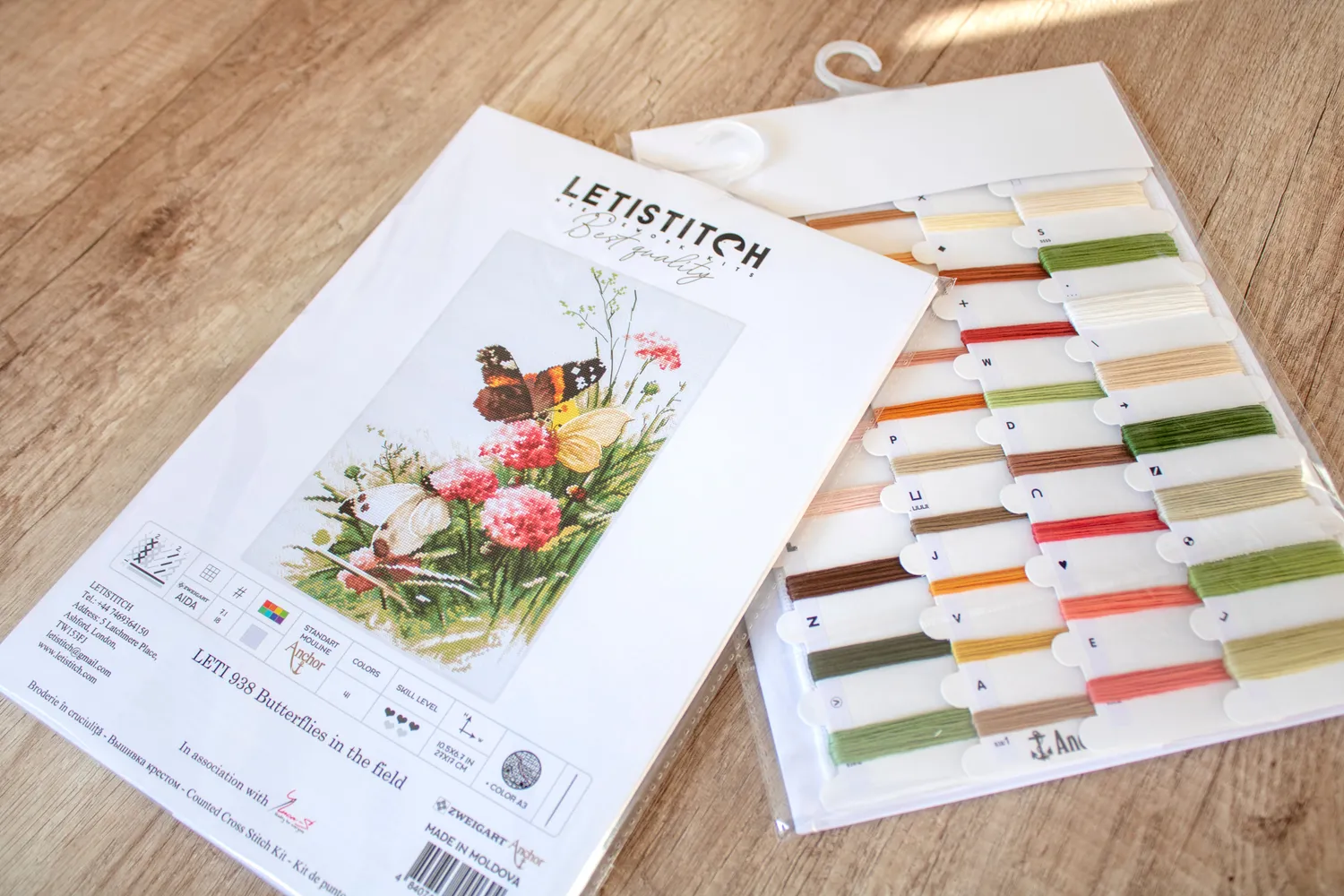 Leti Stitch LETI 938 Butterflies borduurpakket 27x17 Aida