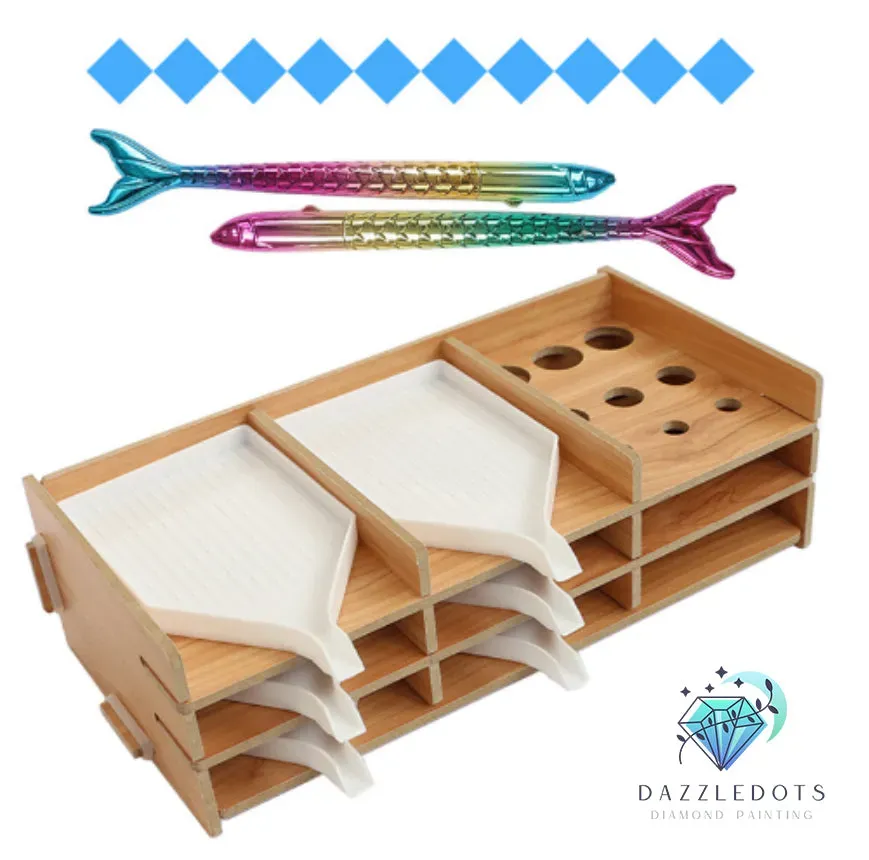 Leti Stitch Diamond Painting organizer houten set accessoires
