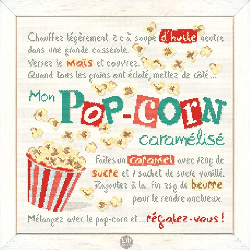 LiliPoints Mon Pop Corn Caramélisé borduurpatroon