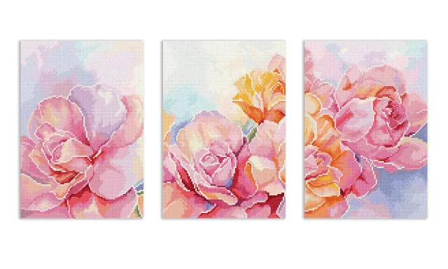 Leti Stitch L9930 Roses borduurpakket 14x21 kruissteek
