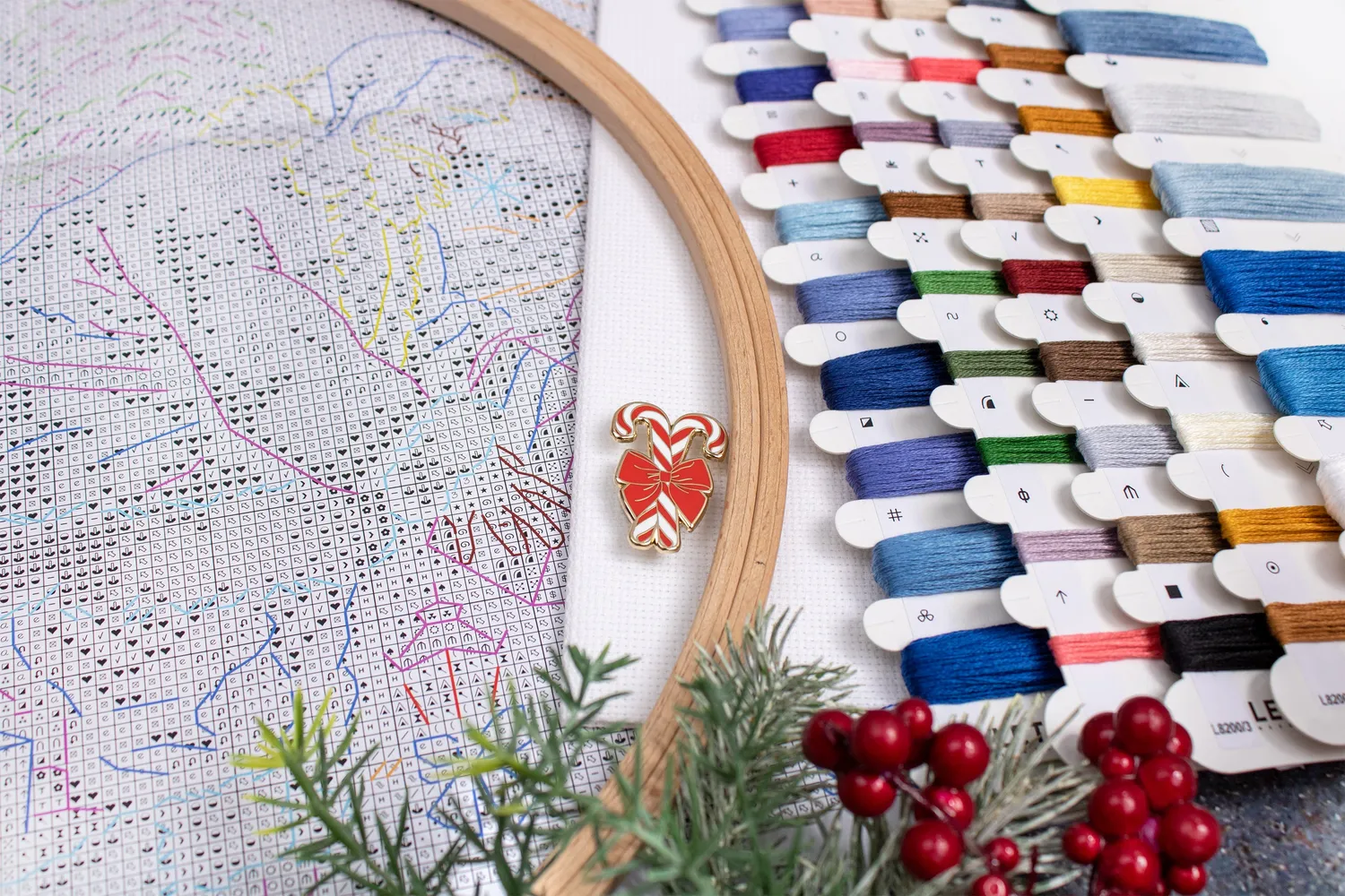Leti Stitch L8200 Santa borduurpakket 29x29 cm kerst