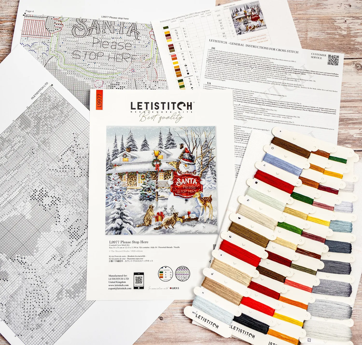 Leti Stitch L9977 Please stop here kruissteekpakket 31x31 cm