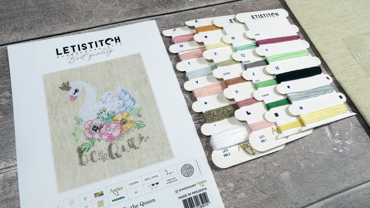 Leti Stitch 996 Be the Queen borduurpakket Aida 14x11 cm