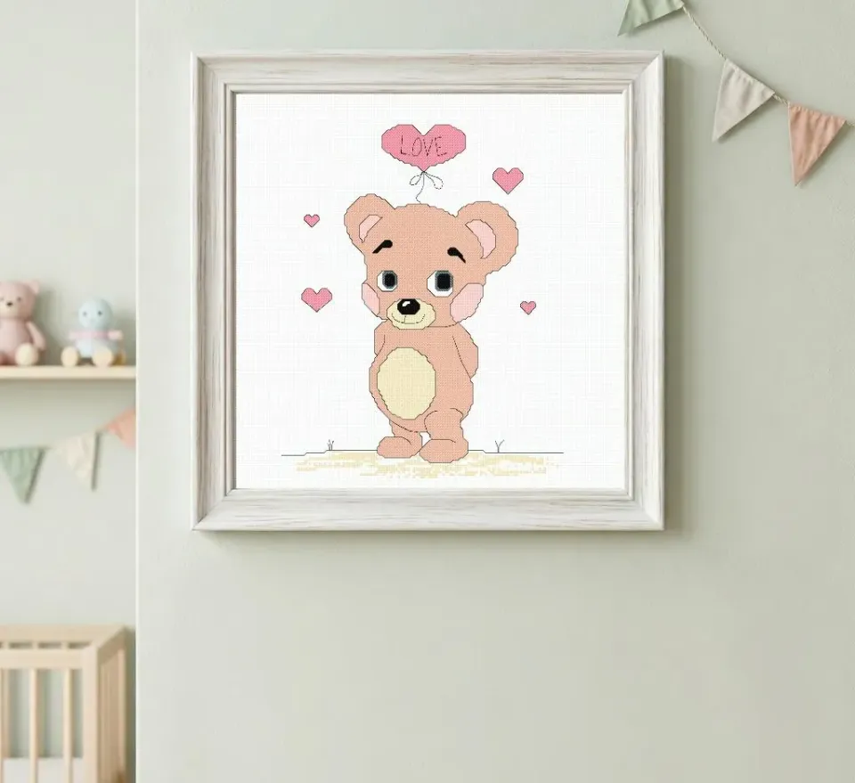 SEG Princesse Ours Ballon Love kruissteekpakket kind