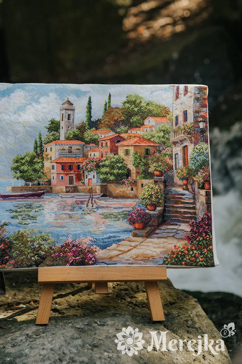 Merejka Coastal Gardens borduurpakket 31x40cm ecru