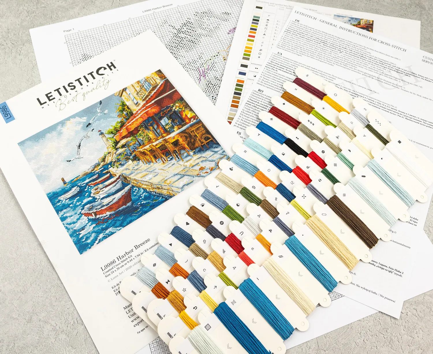 Leti Stitch L9986 Harbor Breeze borduurpakket zee