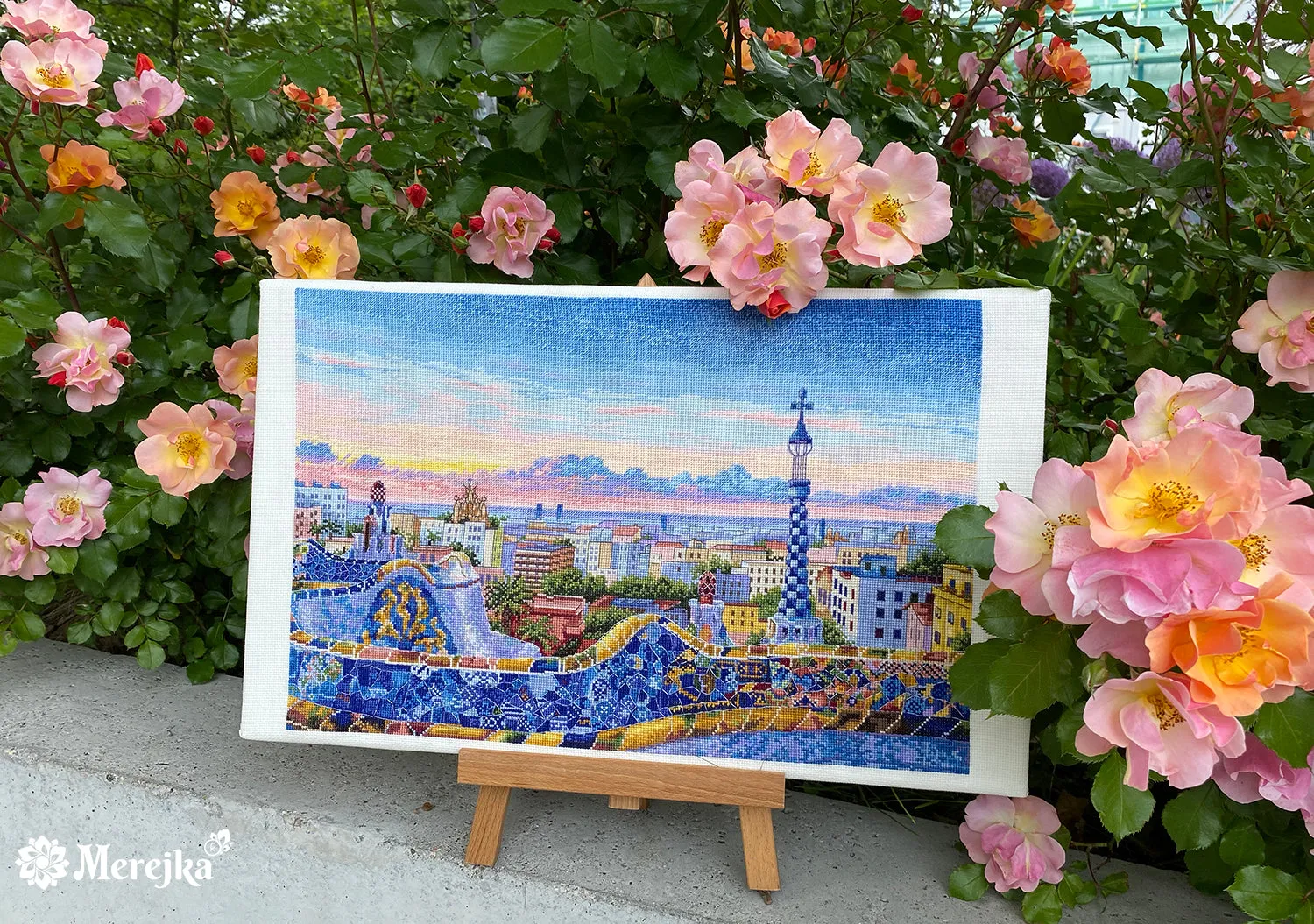 Merejka Barcelona Park Güell borduurpakket 29x43,5 cm
