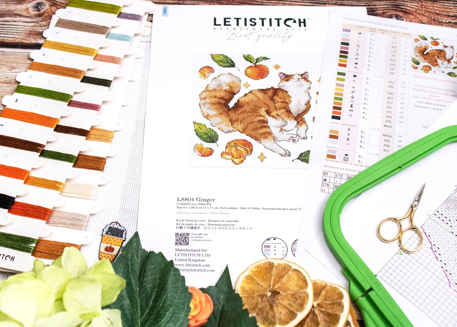 Leti Stitch L8804 Ginger borduurpakket 15x15 kat