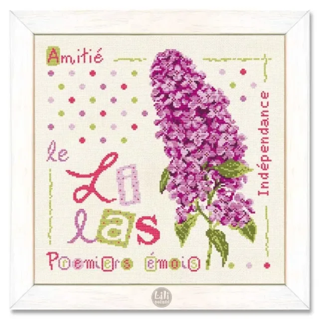 LiliPoints Lilacs borduurpatroon kruissteek vierkant patroon