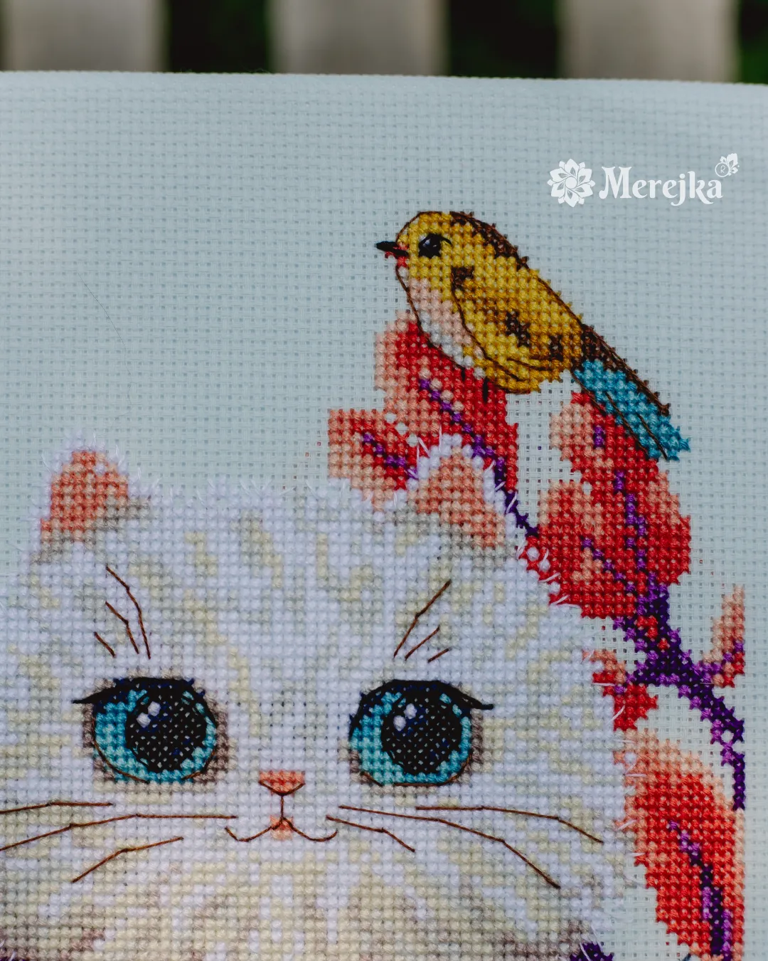 Merejka The Gentle One borduurpakket 14,5x21 ijsblauw