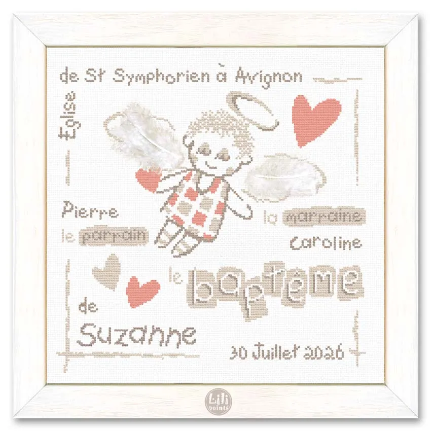 LiliPoints Baptism borduurpatroon doop 164x164