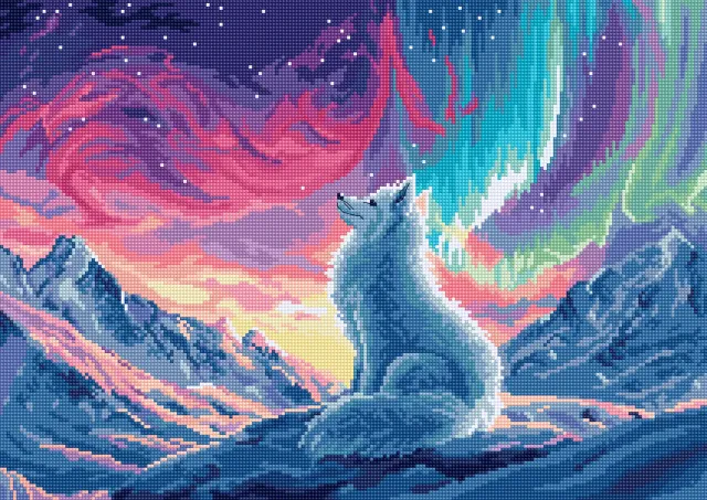Leti Stitch L9971 Aurora Guardian borduurpakket 34x24 fantasy