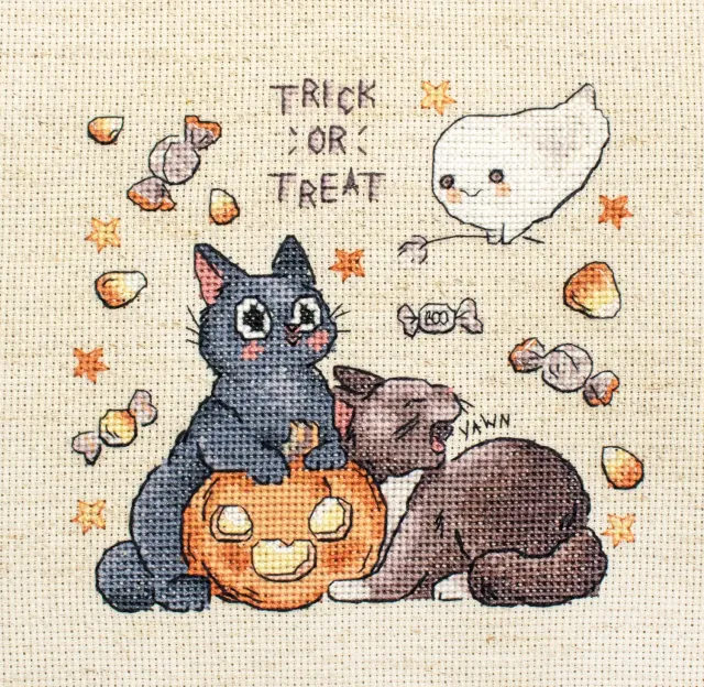 Leti Stitch L8815 Trick Or Treat borduurpakket 14x13 cm Halloween