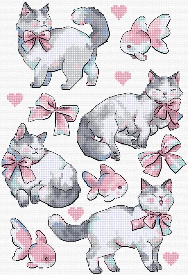 Leti Stitch L8801 Pink Dreams borduurpakket 17x24 cm