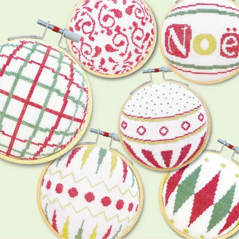 LiliPoints Christmas Ornaments 2 borduurpatroon 6 stuks