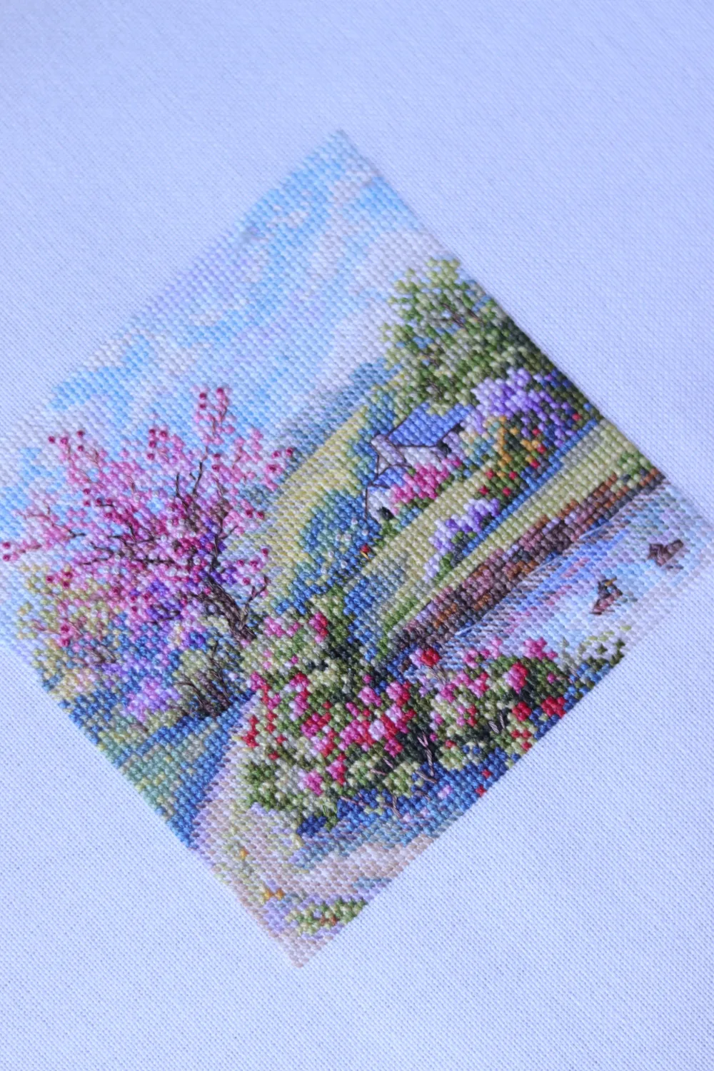 Merejka Spring borduurpakket 11,5x11,5 bloemen