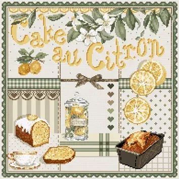 Madame la Fée Cake au Citron borduurpakket wit 191x191