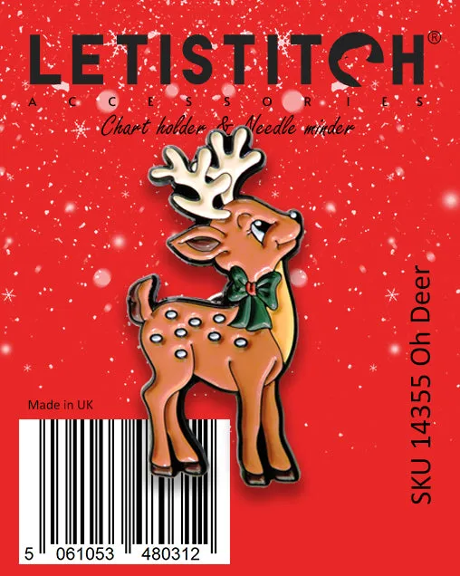 Leti Stitch O Deer 14355 needle minder emaille kerst