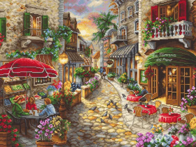 Leti Stitch L8021 Early Evening in Avola borduurpakket 44x33 cm