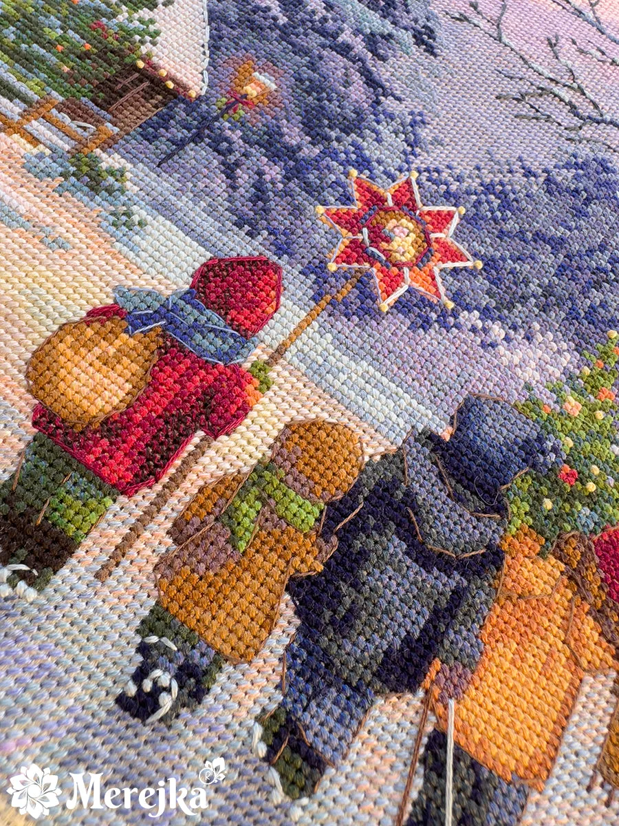 Merejka Carol of the Bells borduurpakket 30x41 cm cappuccino
