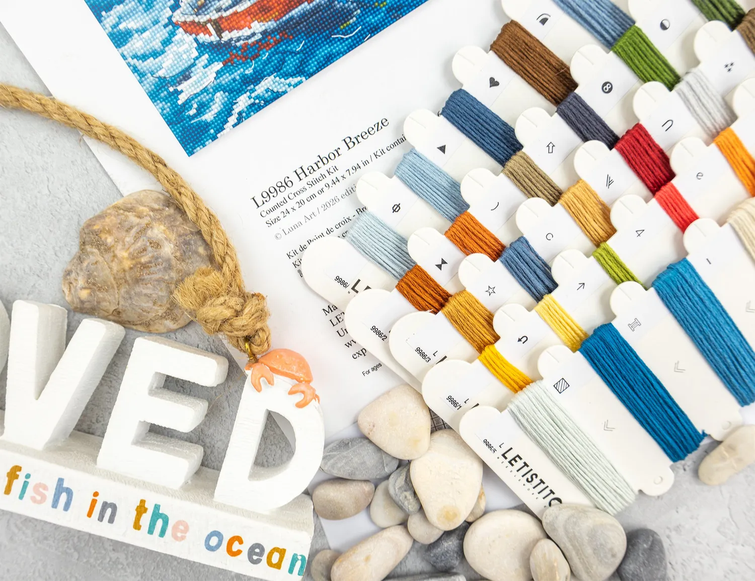 Leti Stitch L9986 Harbor Breeze borduurpakket zee