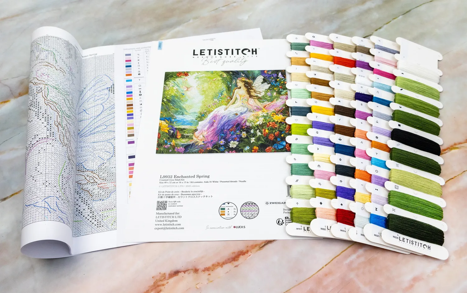 Leti Stitch L9932 Enchanted Spring borduurpakket 40x32 cm fantasy