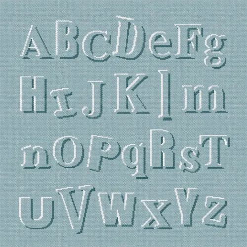 LiliPoints Alphabet Outline borduurpatroon alfabet 3 kleuren